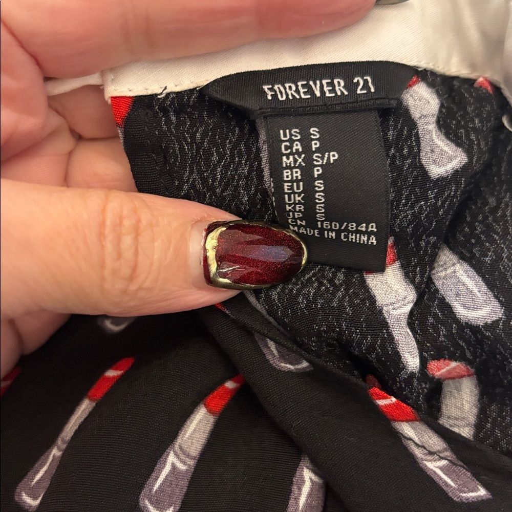 Forever 21 lipstick 💄 print Long Sleeve Dress, S - Picture 10 of 11